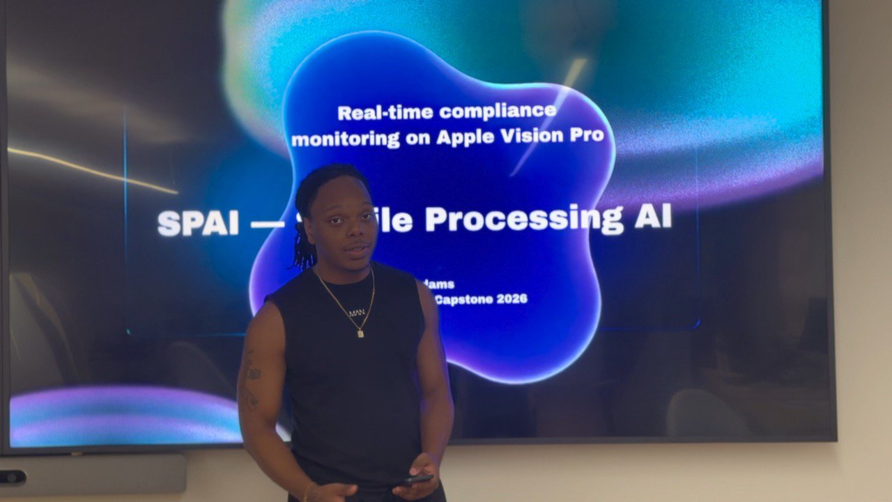 Juan presenting SPAI — Sterile Processing AI at the Full Sail capstone